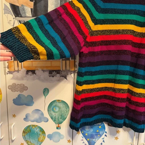 Vintage 80s rainbow sweater one size - Picture 6 of 8